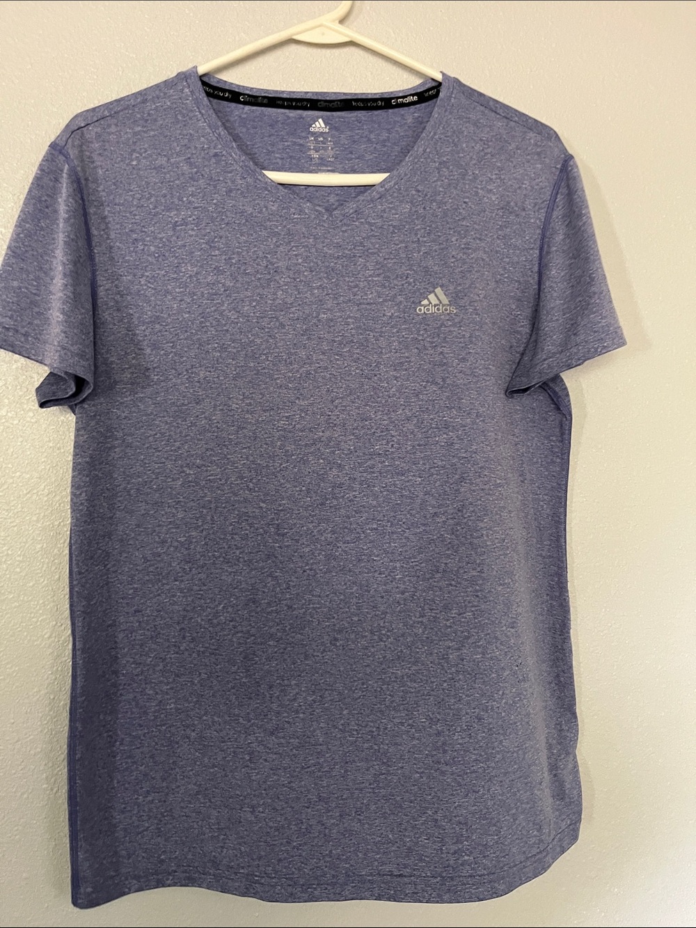 Adidas Women’s Heathered Purple-Blue Short Sleeve Performance Tee